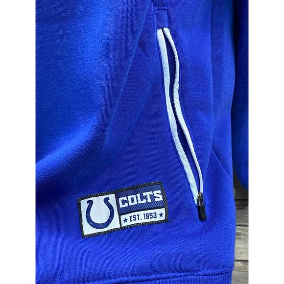 Indianapolis Colts NFL apparel size medium blue hoodie Pullover side zip pockets - Picture 9 of 10